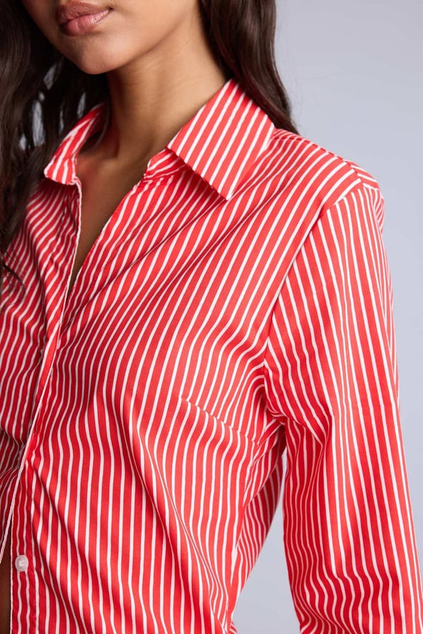 Fitted Basic Bengalin Long Sleeve Shirt