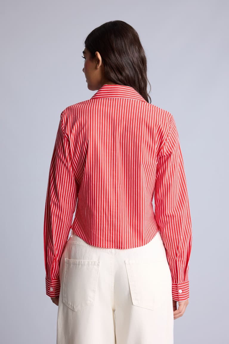 Fitted Basic Bengalin Long Sleeve Shirt