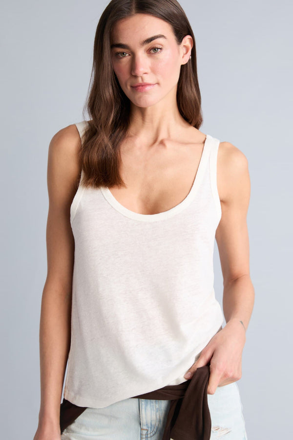 Regular Fit Print Flat Crew Neck Linen Blend Undershirt