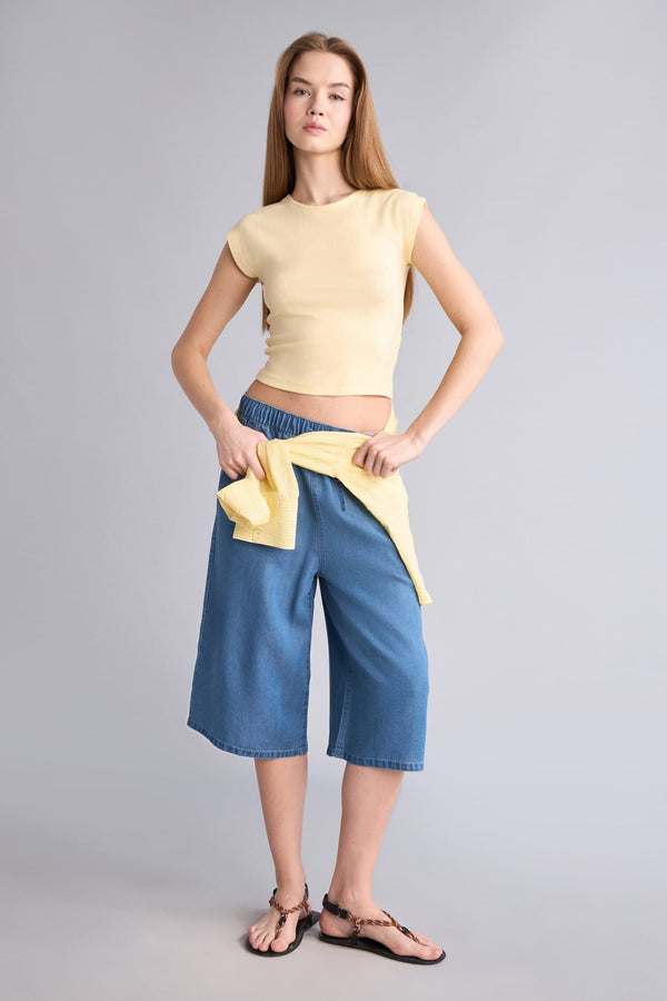 High Waist Tencel Capri