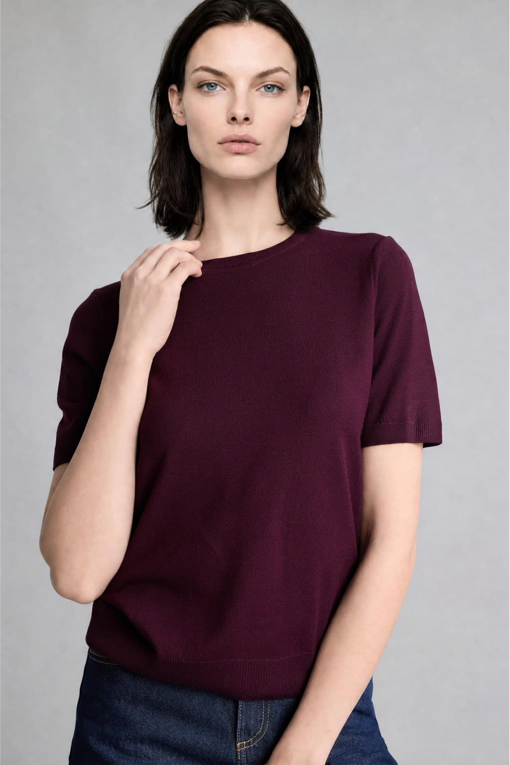 Regular Fit Crew Neck Short Sleeve Sweater