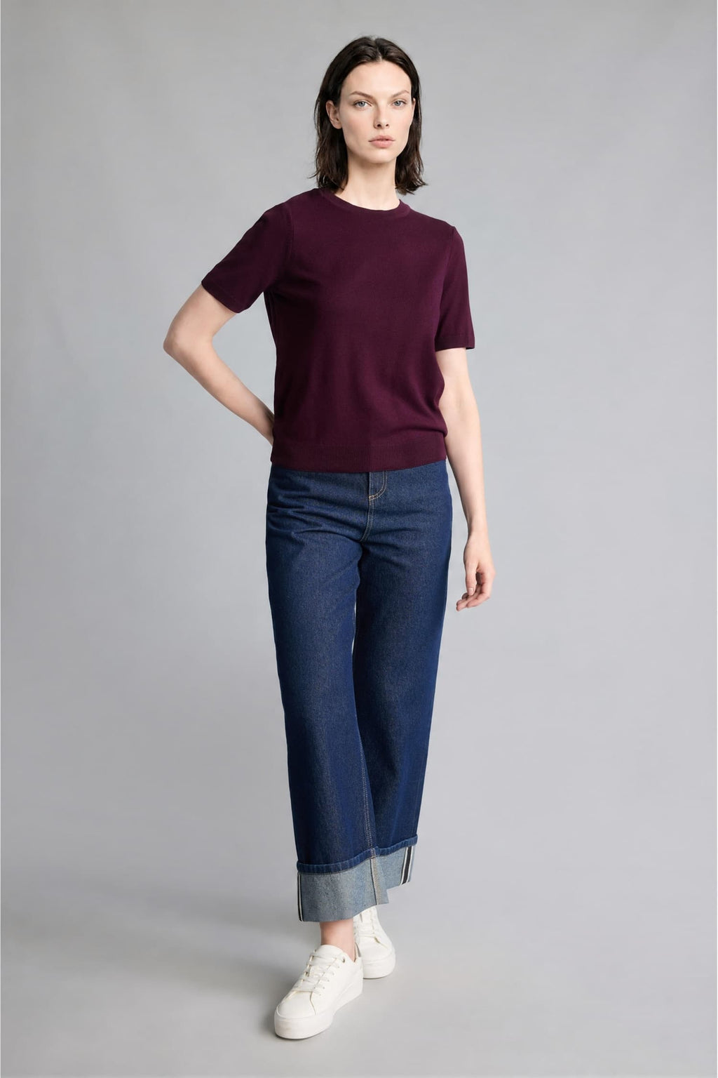 Regular Fit Crew Neck Short Sleeve Sweater