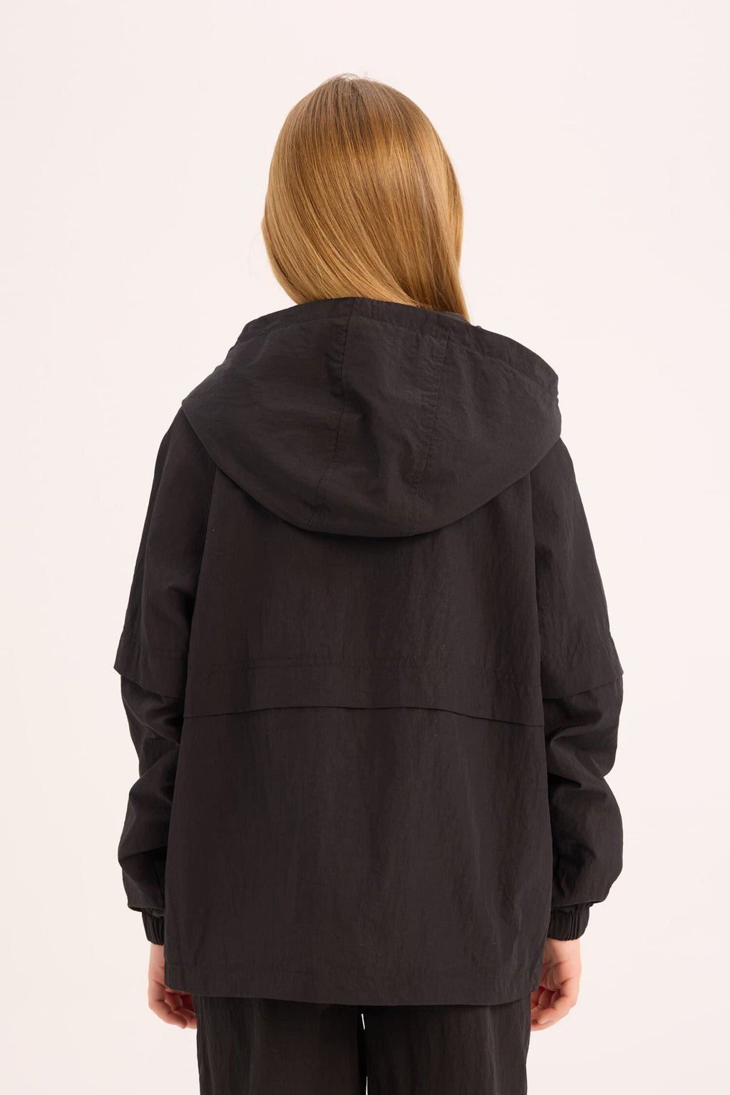 Water Repellent Hooded Zipper Snap Pocket Raincoat Girls