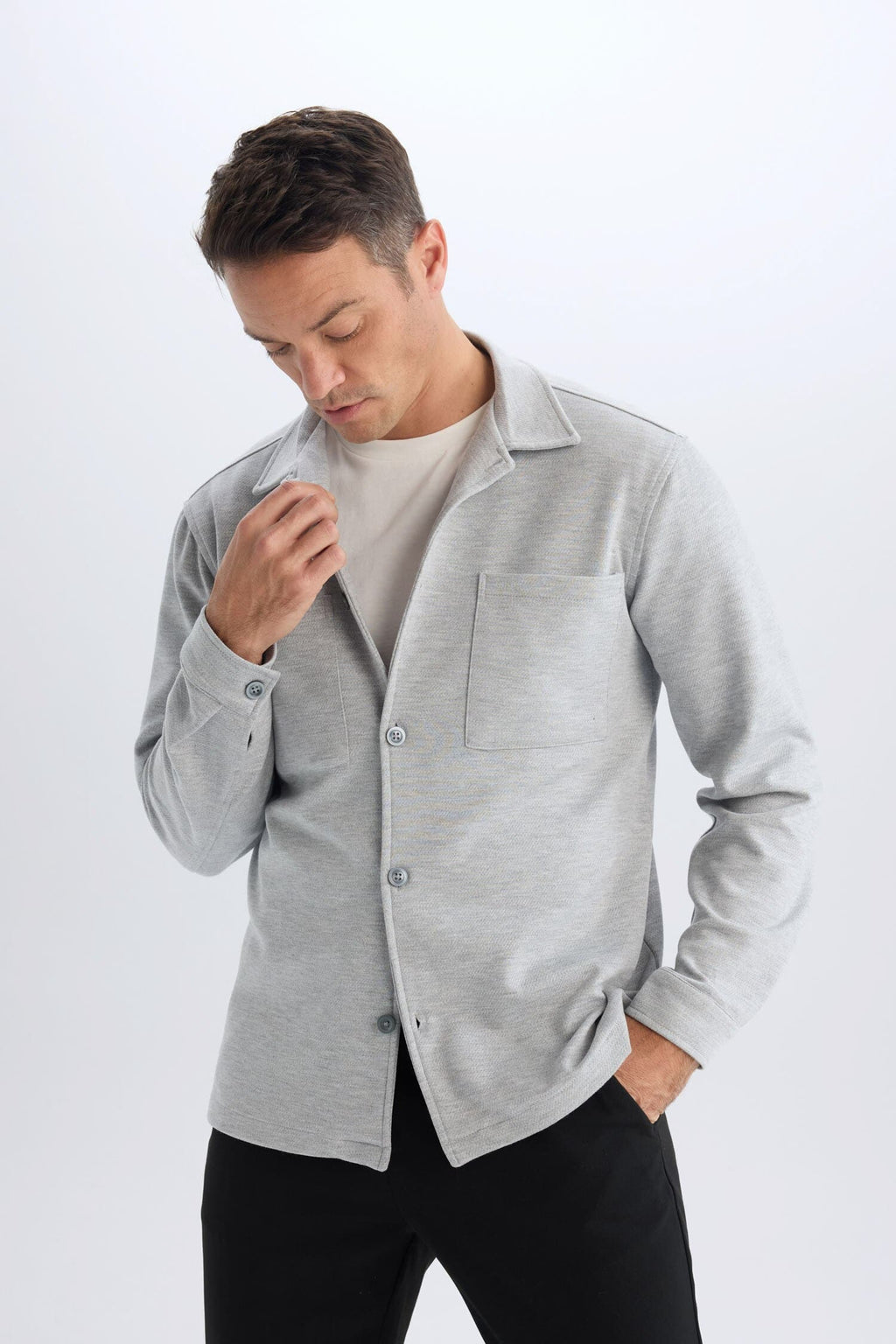 Regular Fit Polo Shirt Jacket
