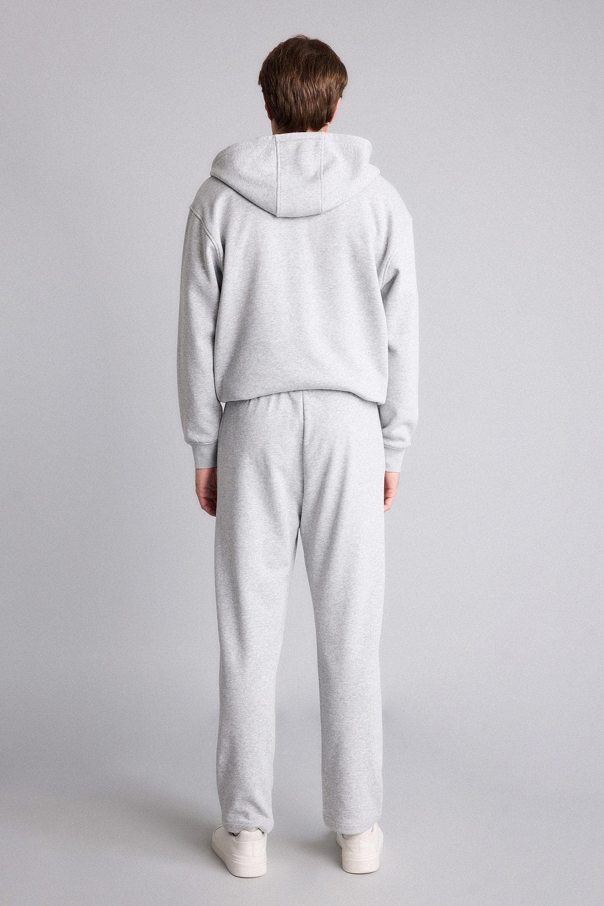 Relax Fit Hooded Soft Furry Inside Basic Plain Pocket Thick Zippered Sweatshirt