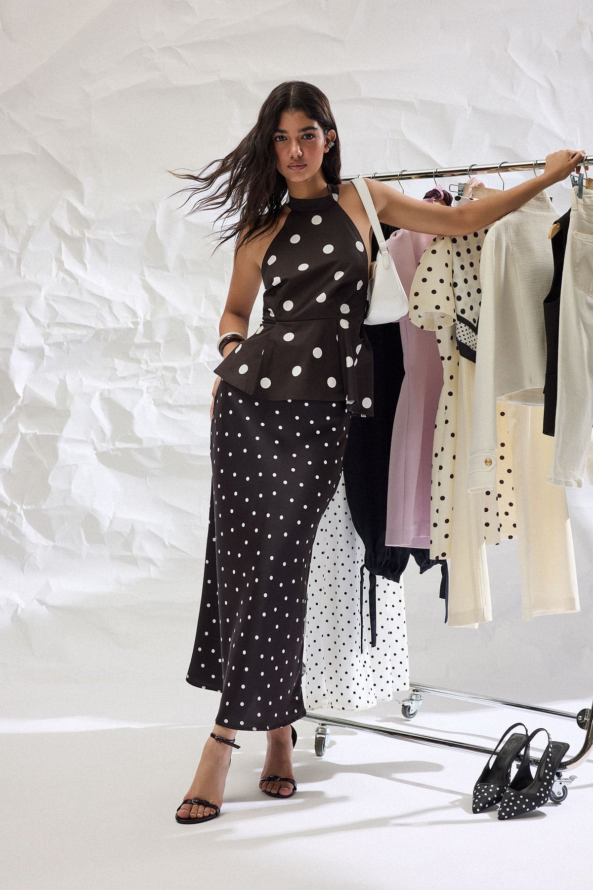 A Cut Satin Normal Waist Maxi Skirt