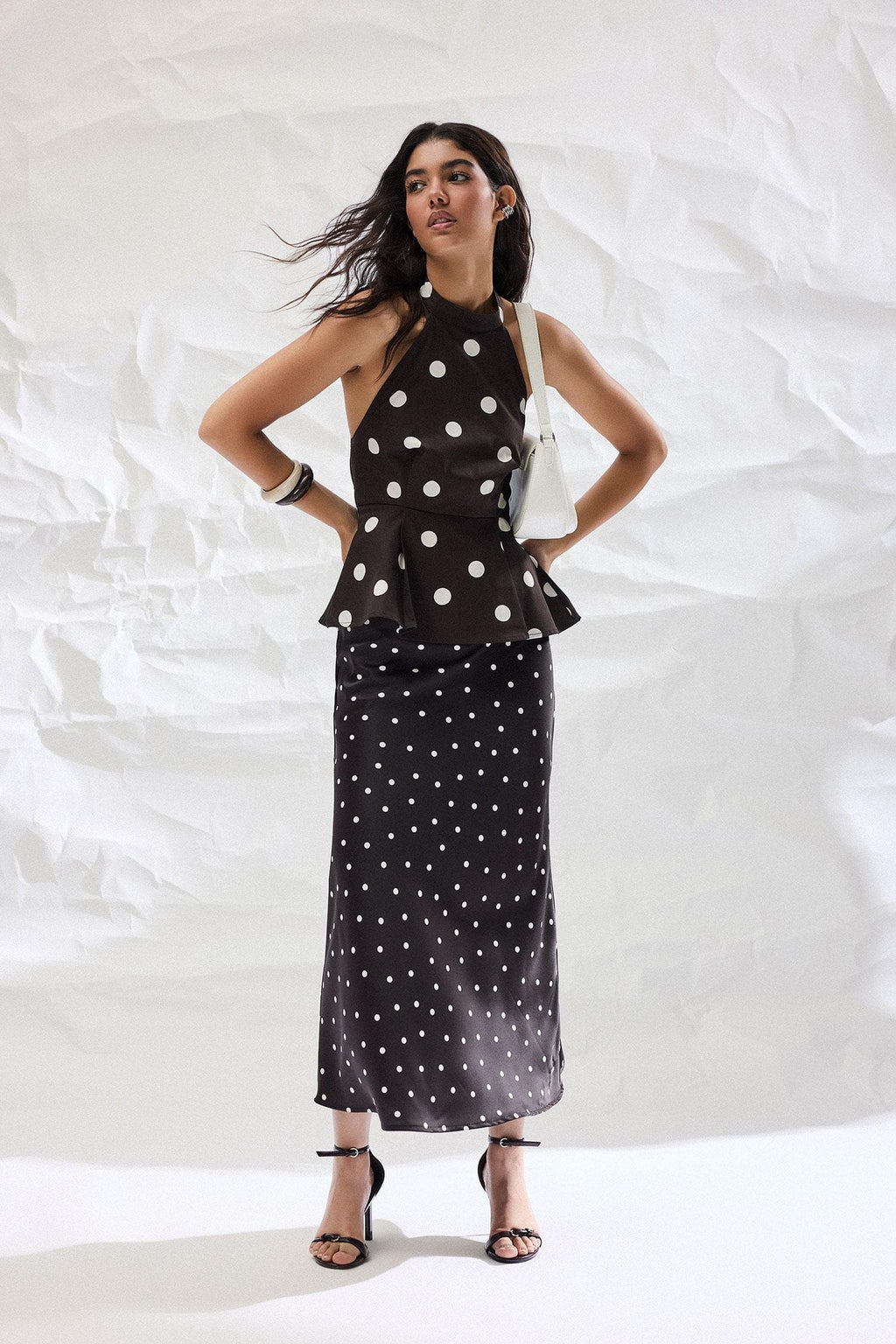 A Cut Satin Normal Waist Maxi Skirt
