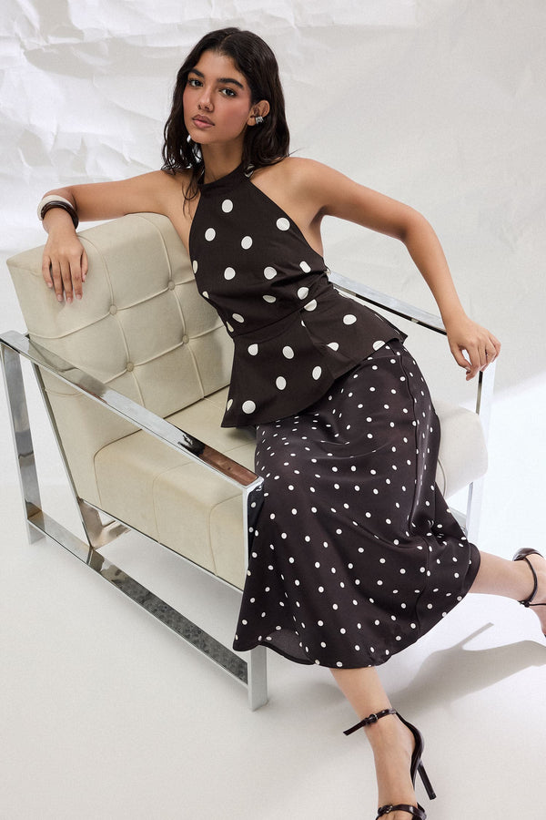 A Cut Satin Normal Waist Maxi Skirt