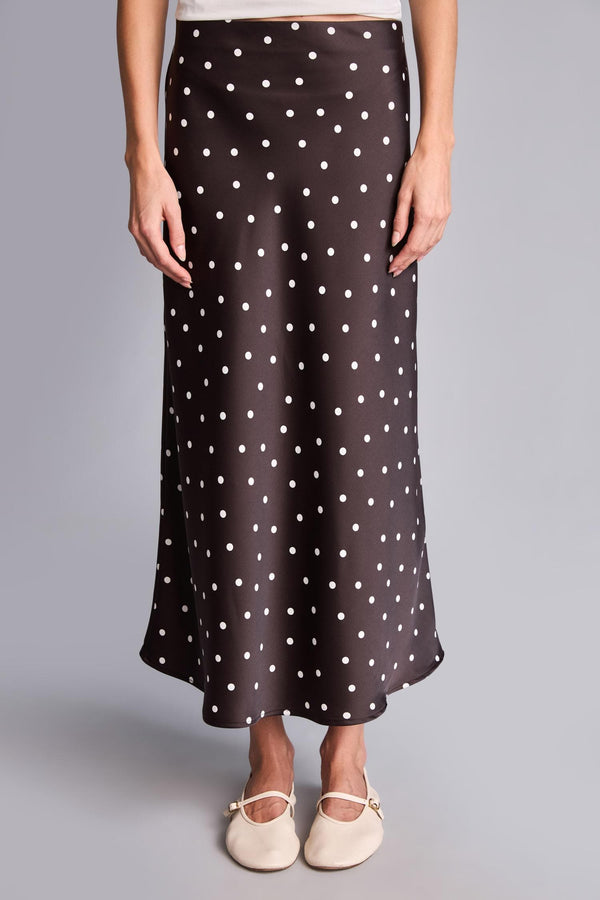 A Cut Satin Normal Waist Maxi Skirt