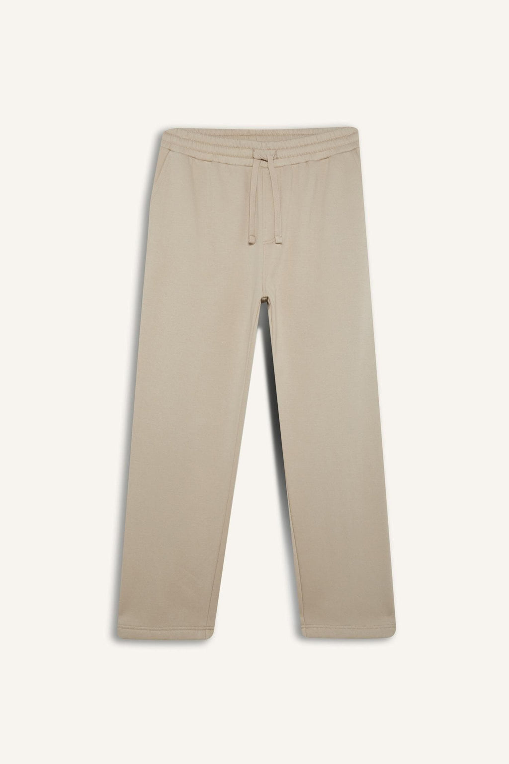 Regular Fit Sweatpants with Fleece Inside, Basic Plain Pocket, Tie Waist, Straight Leg