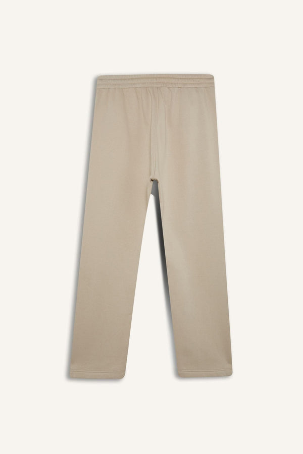 Regular Fit Sweatpants with Fleece Inside, Basic Plain Pocket, Tie Waist, Straight Leg