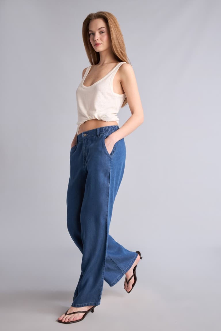 Wide Leg High Waist Long Soft Jeans Main image