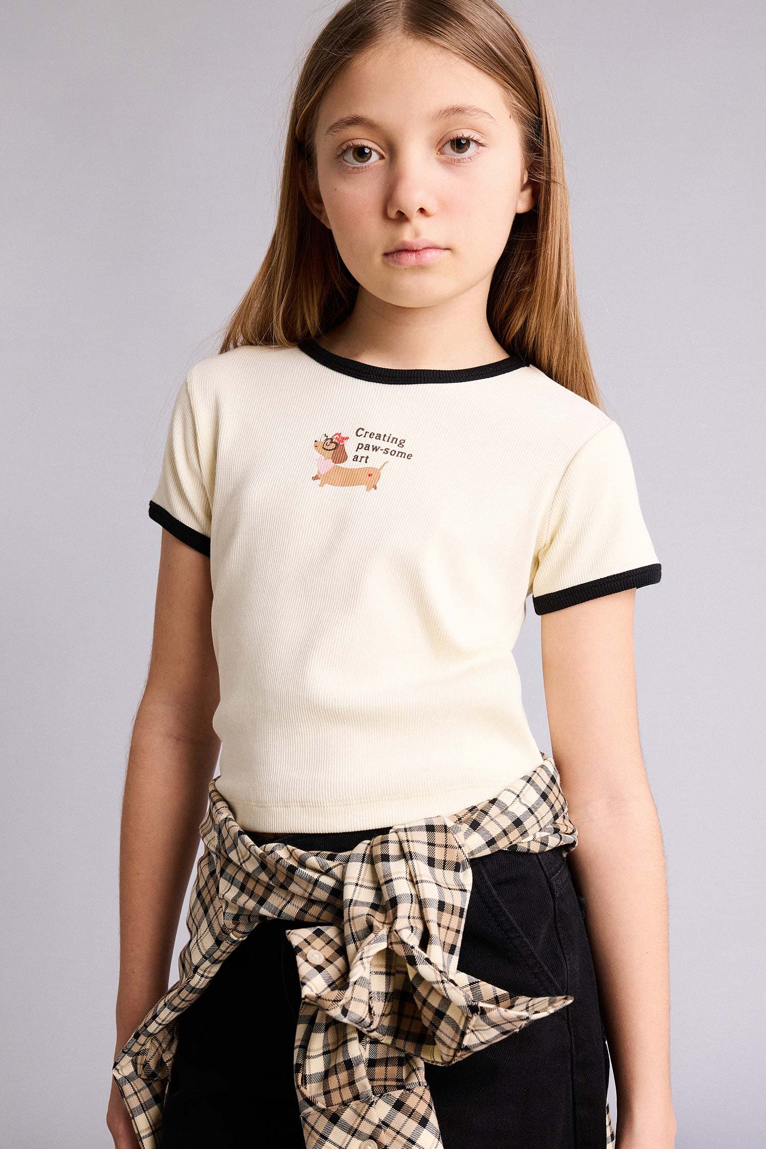 Printed Ribbed Camisole T-Shirt Girls Secondary image