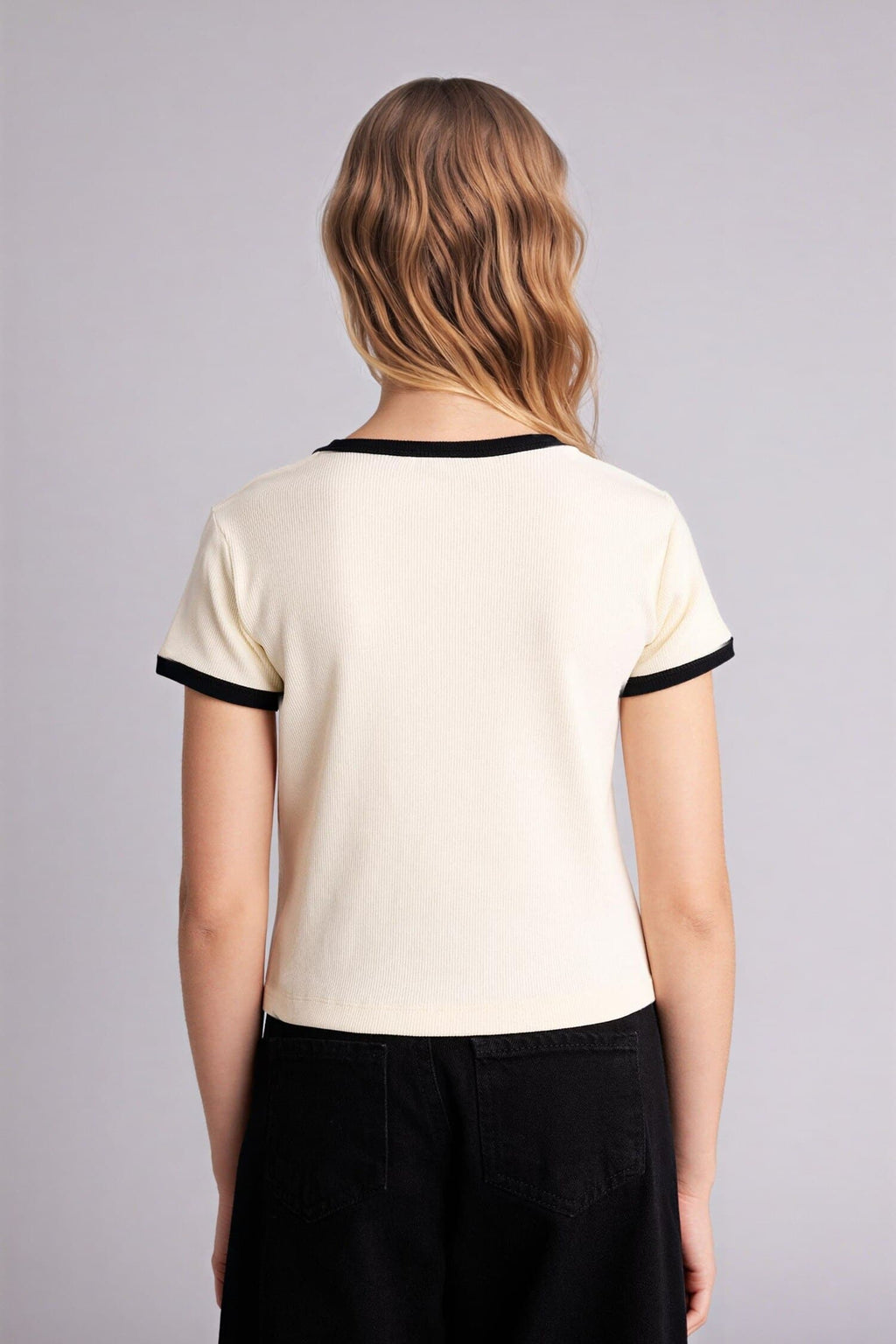 Printed Ribbed Camisole T-Shirt Girls