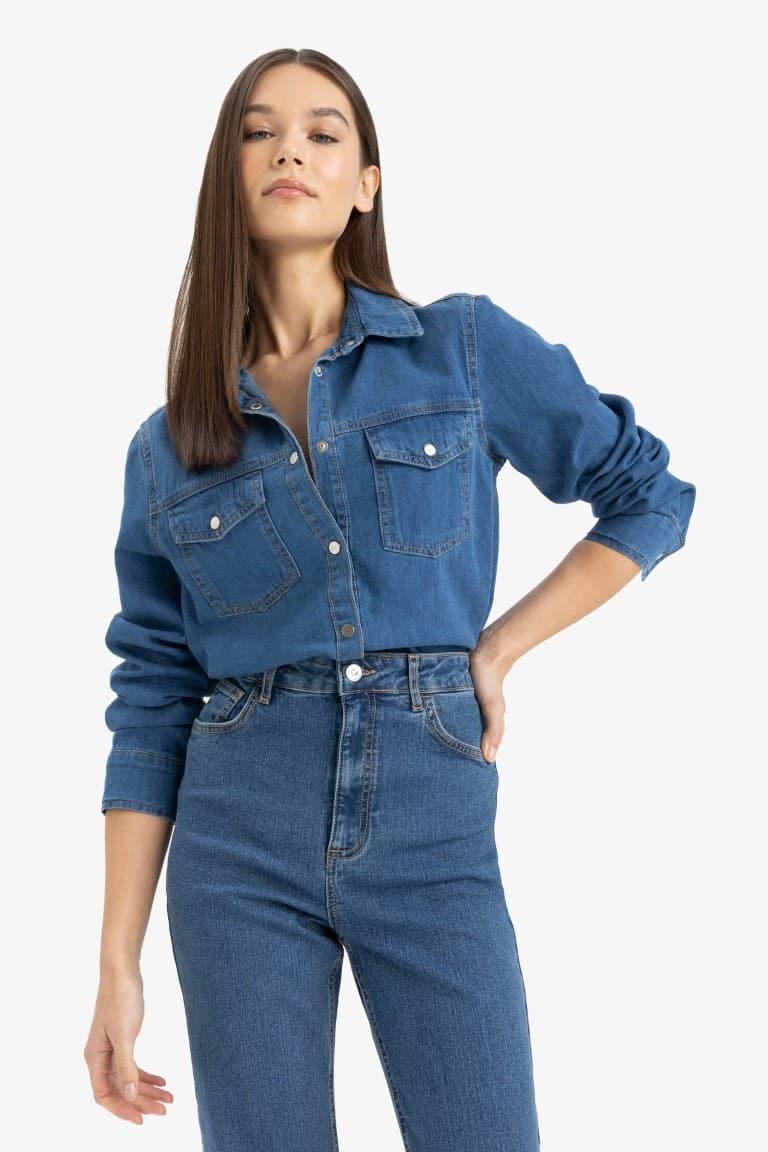 Slim Fit Slim Cut Jean Shirt