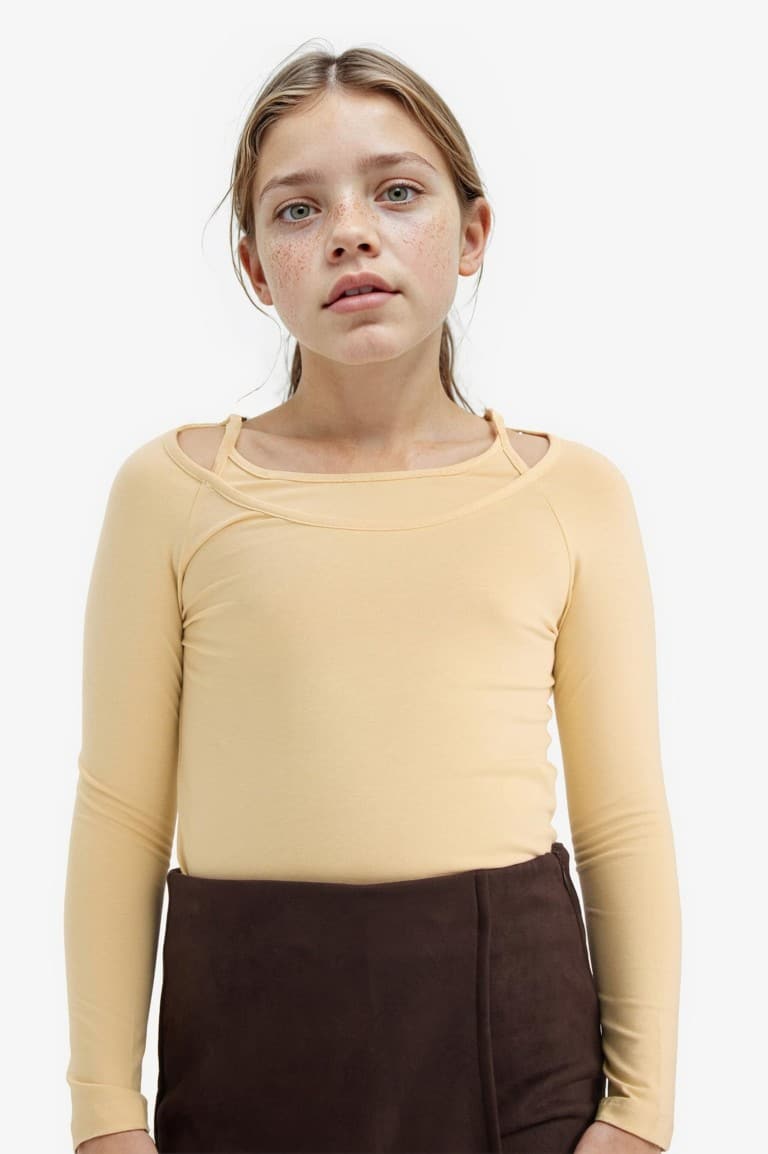 Girl Slim Fit Sweet Printed Corduroy Long Sleeve T-Shirt