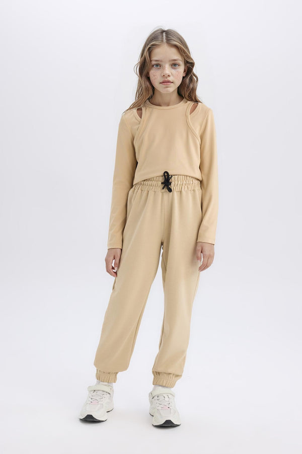 Slim Fit Slim Fit Crew Neck Ribbed Camisole Long Sleeve T-Shirt Girls