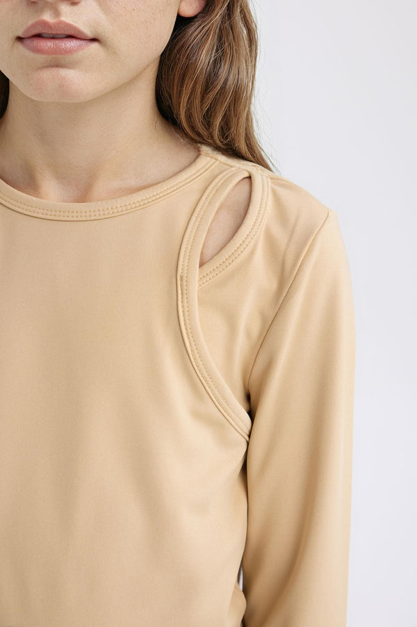 Slim Fit Slim Fit Crew Neck Ribbed Camisole Long Sleeve T-Shirt Girls