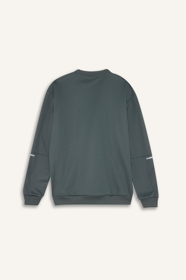 Standard Fit Crew Neck Basic Plain Sports Sweatshirt