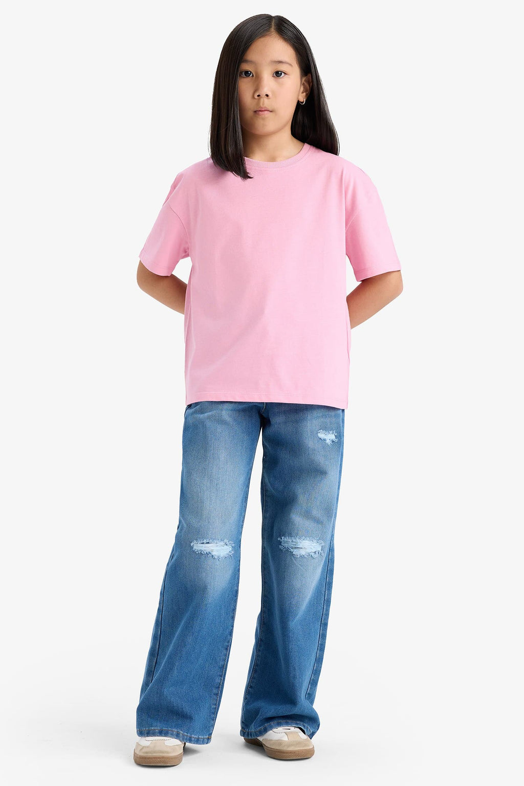 Girl Child Relax Fit Bicycle Collar Printed Short Sleeve T-Shirt
