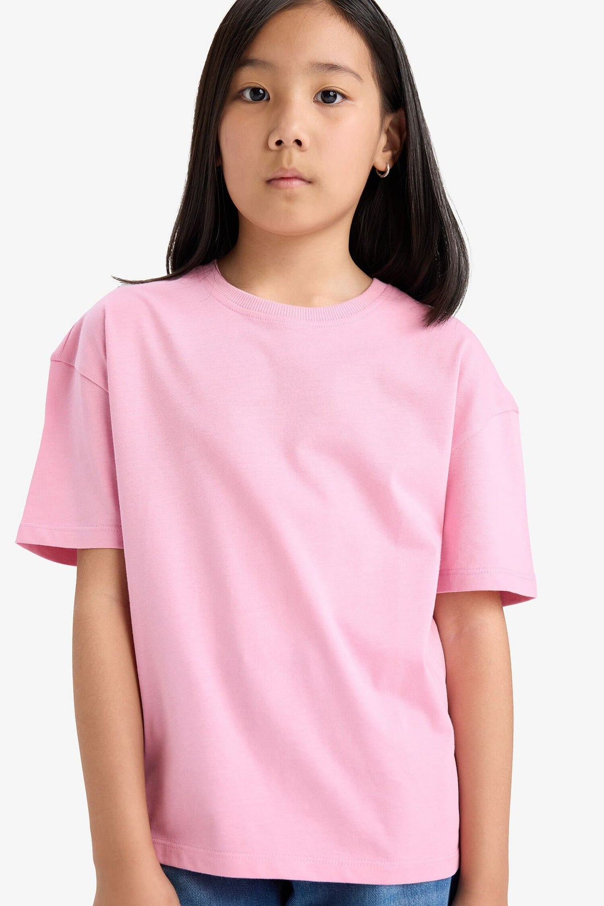 Girl Child Relax Fit Bicycle Collar Printed Short Sleeve T-Shirt
