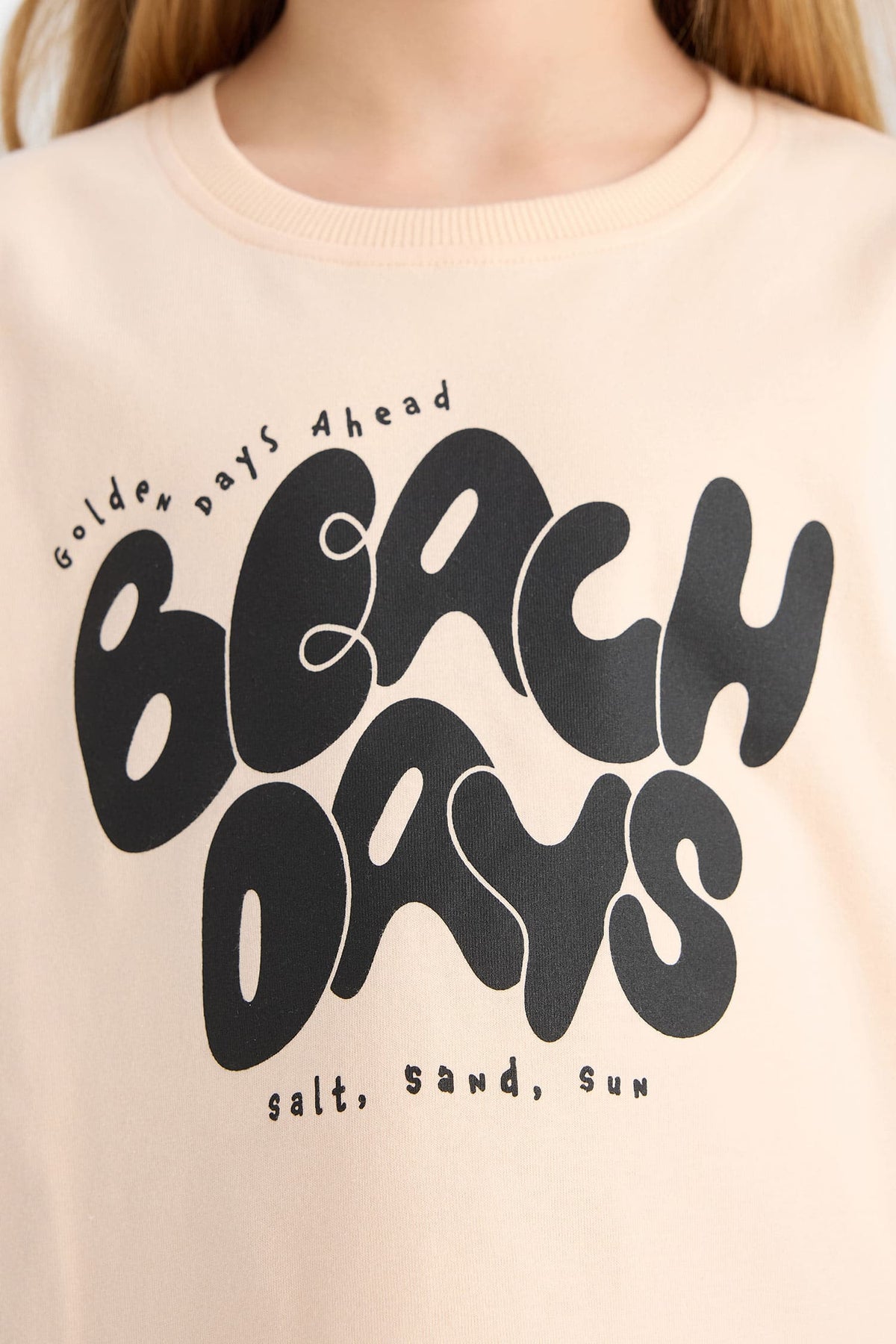 Girl Crew Neck Slogan Printed T-Shirt