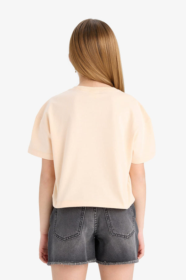 Girl Crew Neck Slogan Printed T-Shirt