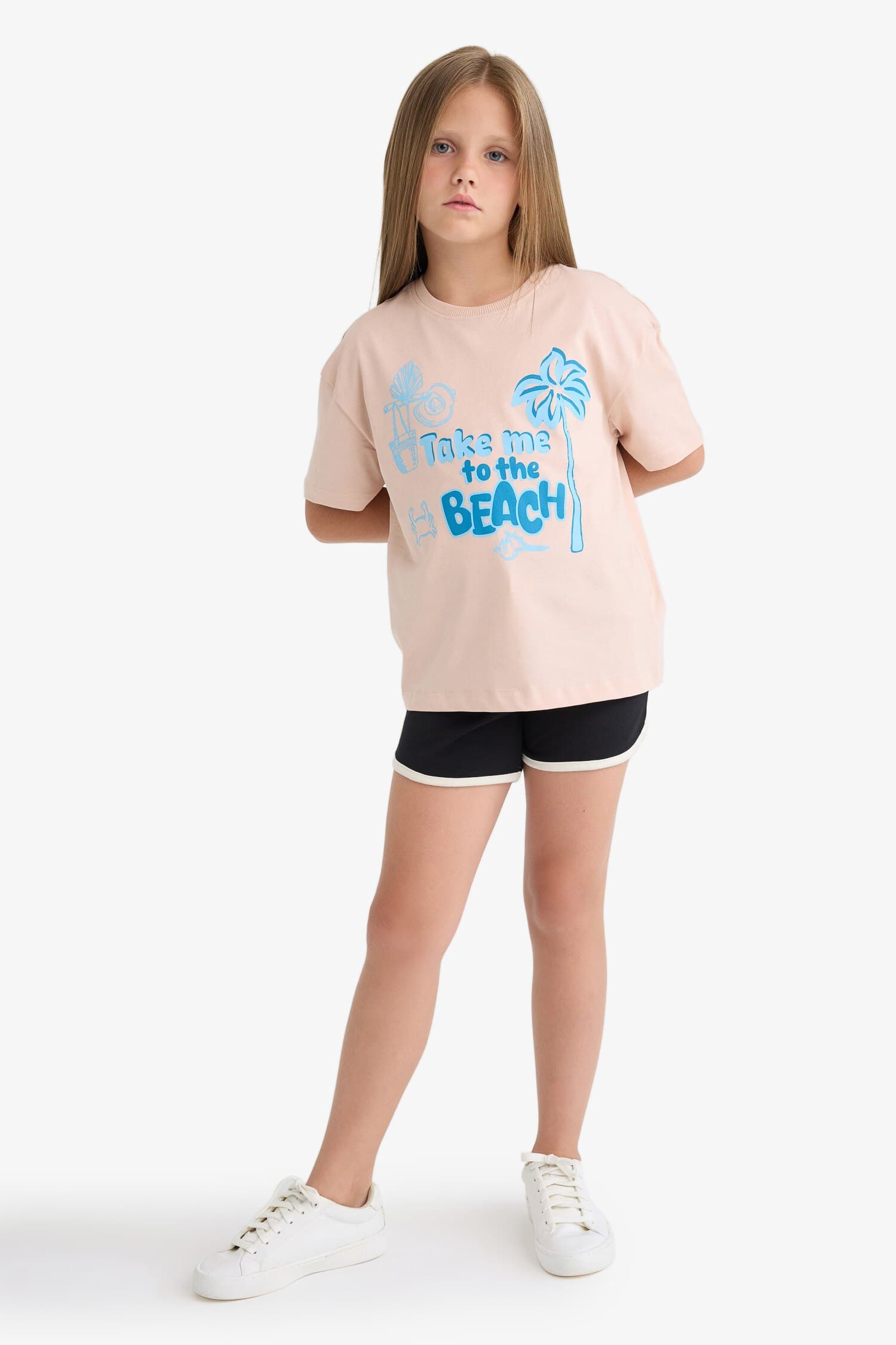 Girl Relax Fit Palm Printed Crew Neck Short Sleeve T-Shirt Secondary image