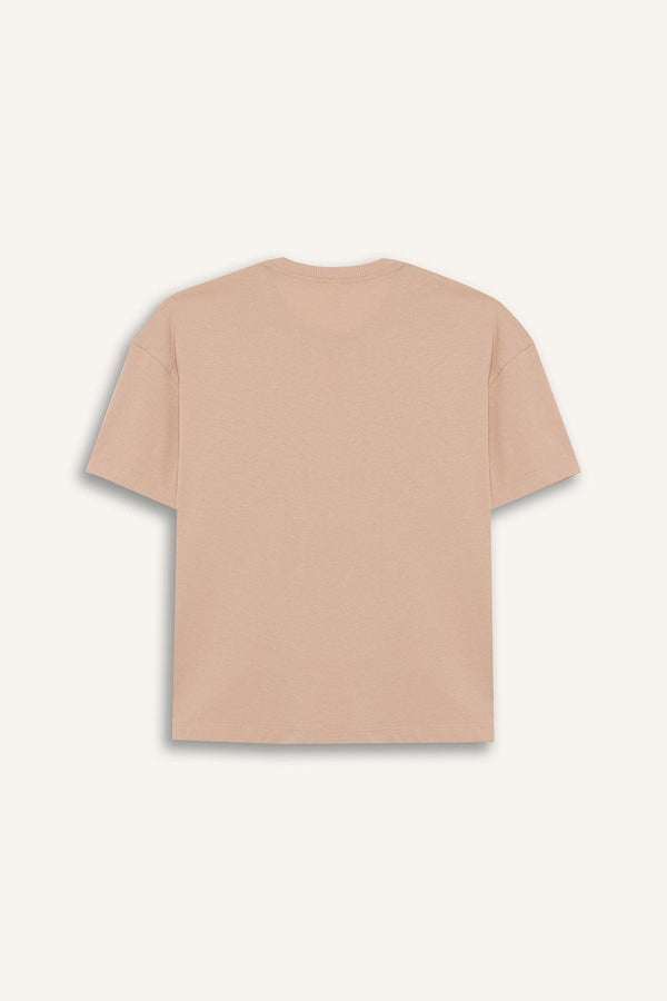Girl Relax Fit Palm Printed Crew Neck Short Sleeve T-Shirt