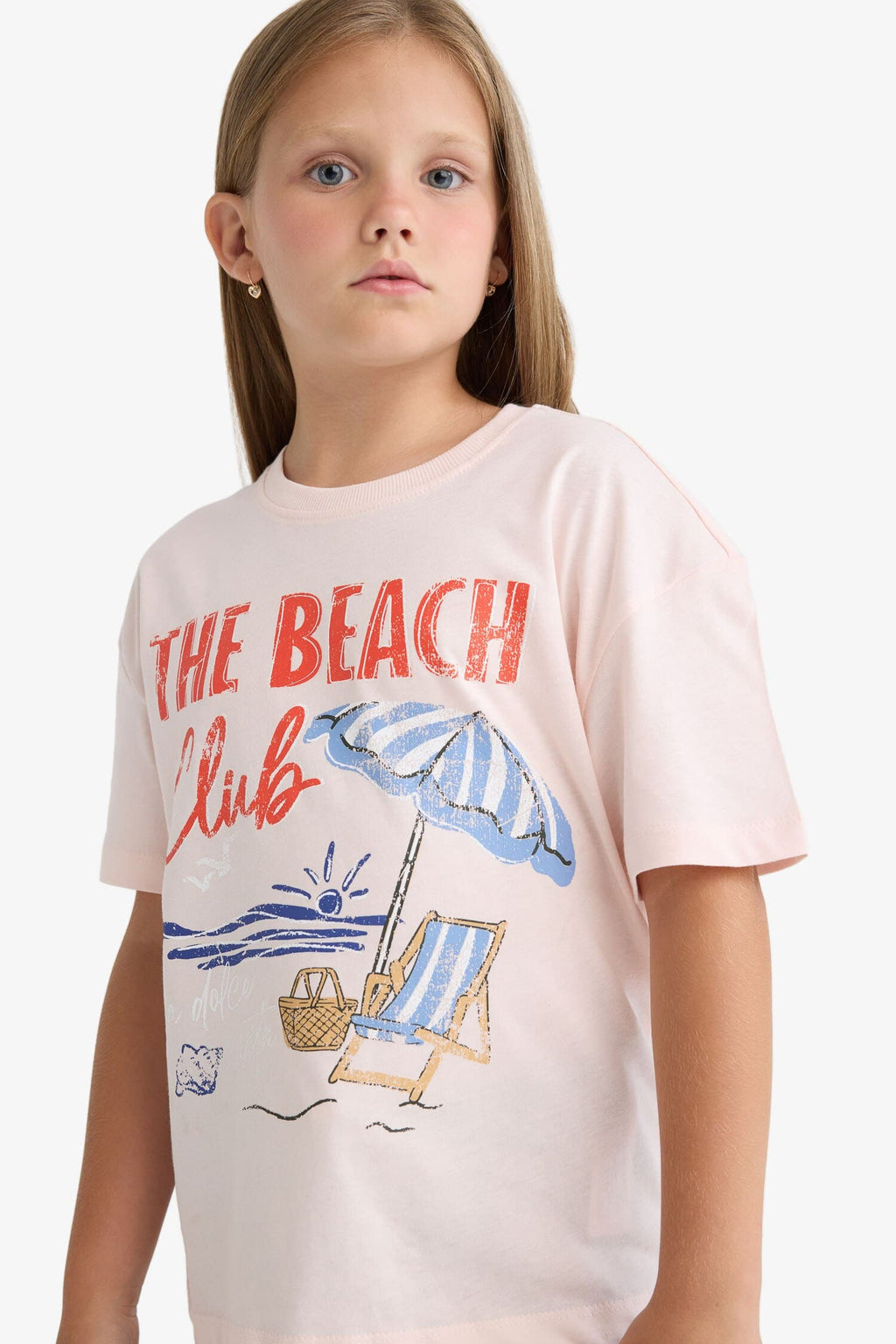 Girl Relax Fit Palm Printed Crew Neck Short Sleeve T-Shirt