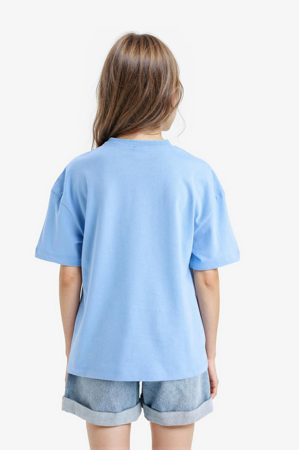 Girl Relax Fit Palm Printed Crew Neck Short Sleeve T-Shirt