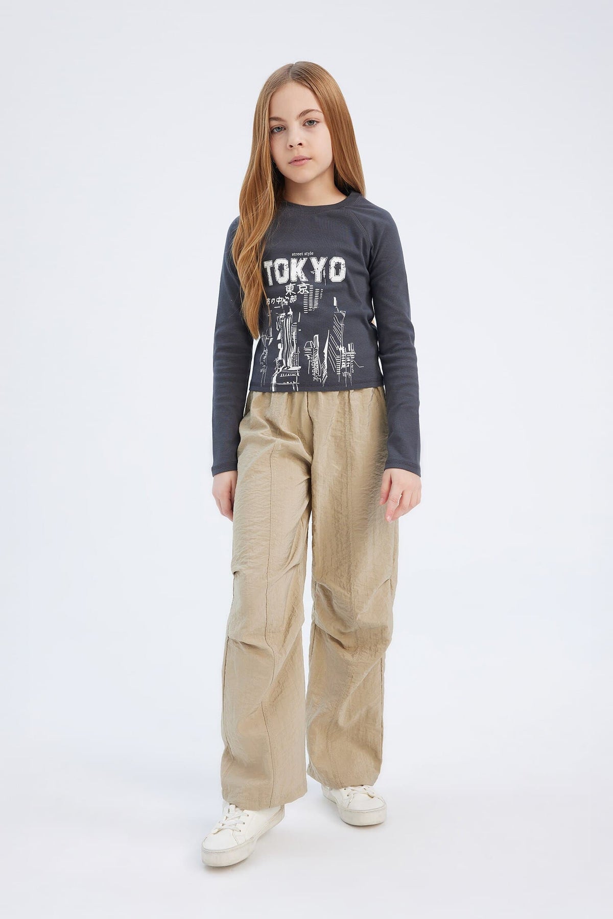 Crew Neck Printed Camisole Long Sleeve T-Shirt Girls