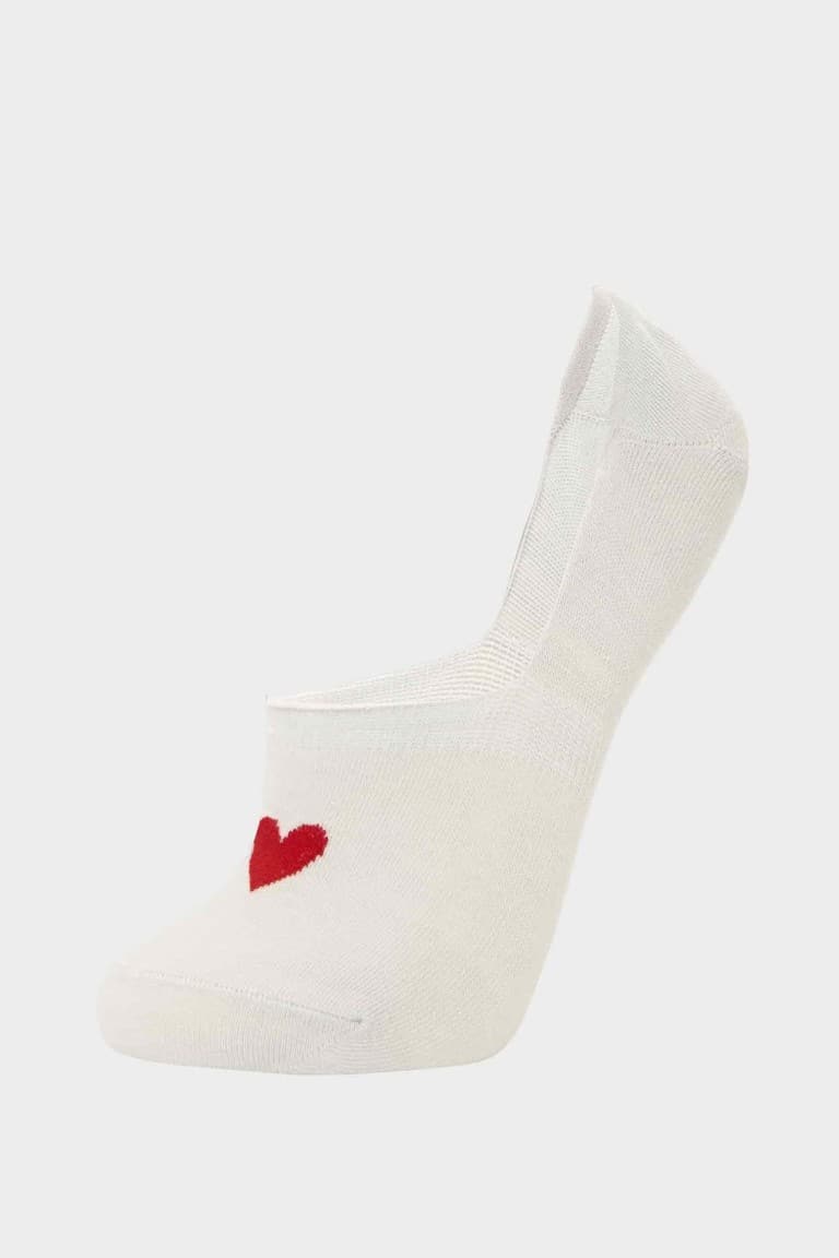 Women Heart Patterned 3-Pack Cotton Ballet Socks