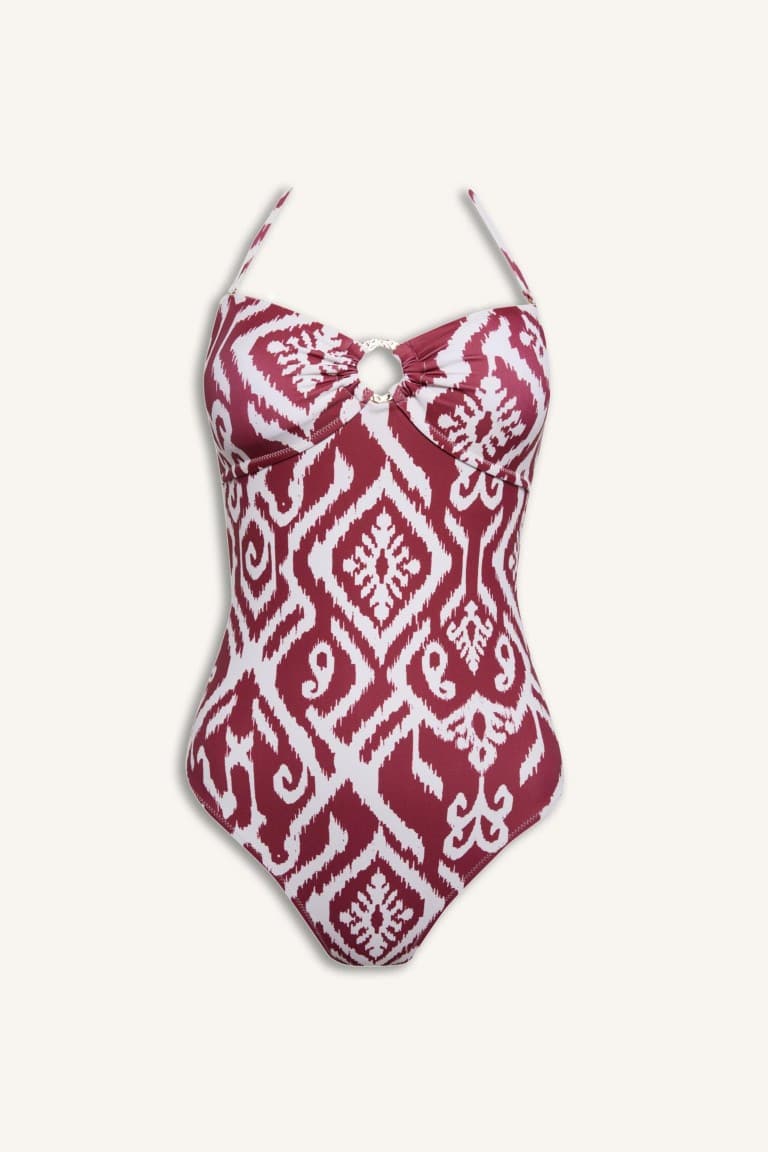Regular Fit Ethnic Patterned Swimsuit
