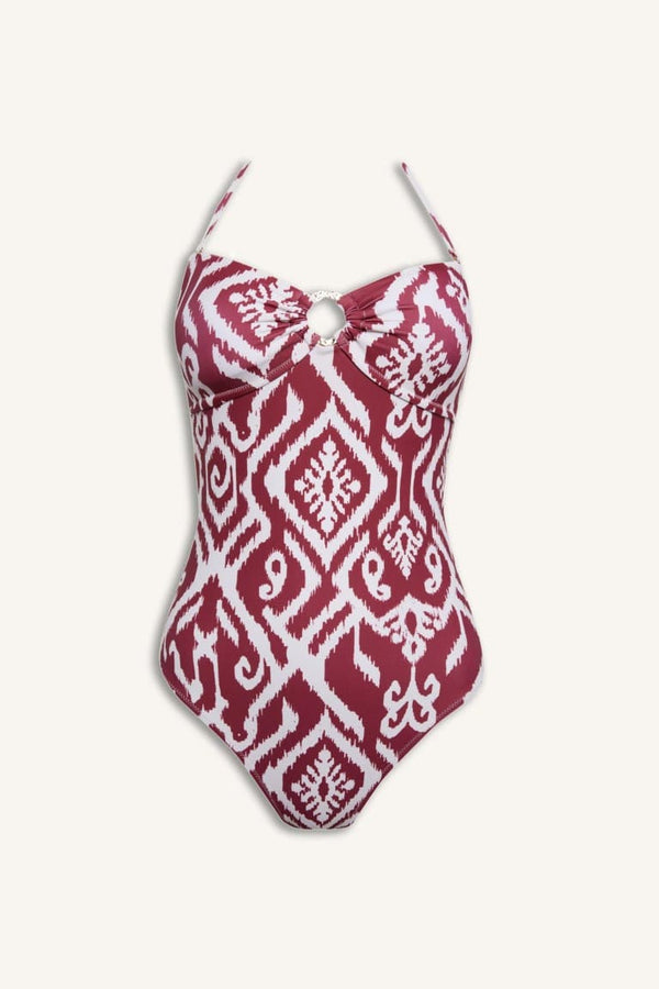 Regular Fit Ethnic Patterned Swimsuit