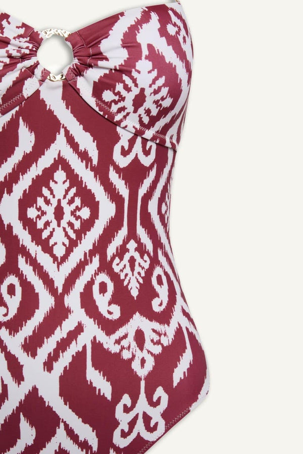 Regular Fit Ethnic Patterned Swimsuit