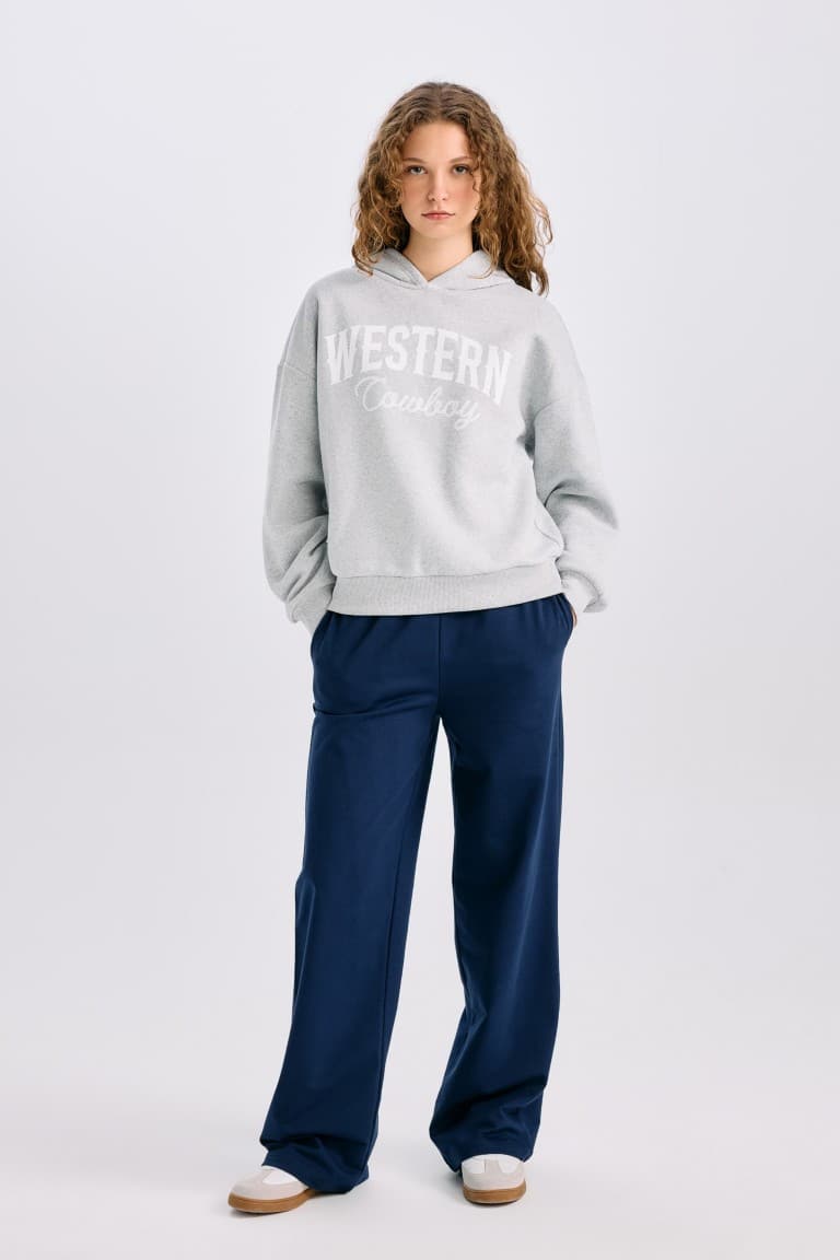 Oversize Wide-Mould Hooded Printed Thick Sweatshirt Secondary image