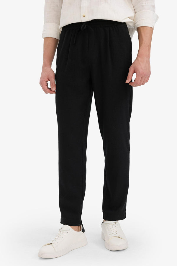 Relax Fit Short Leg Linen Look Trousers