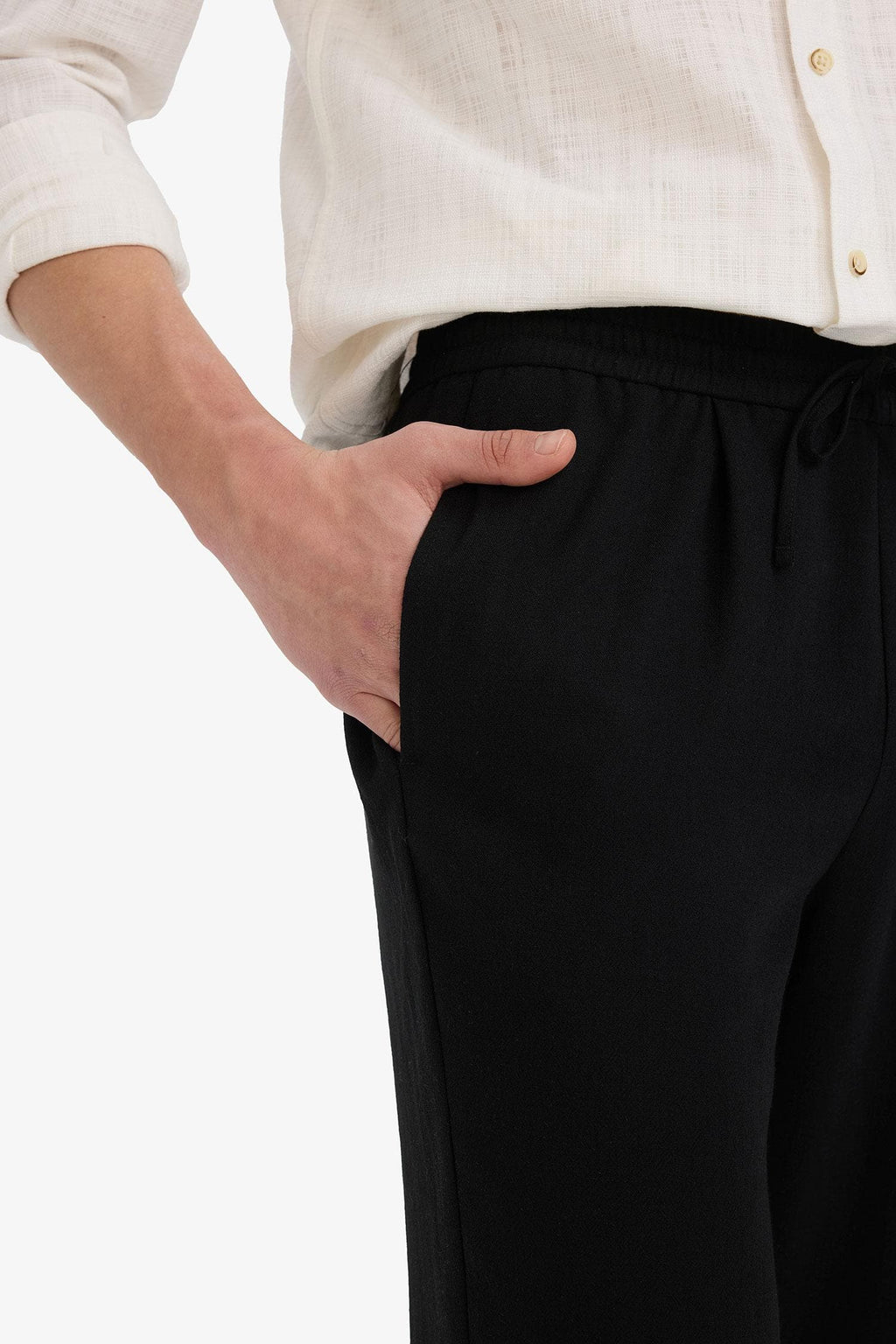 Relax Fit Short Leg Linen Look Trousers
