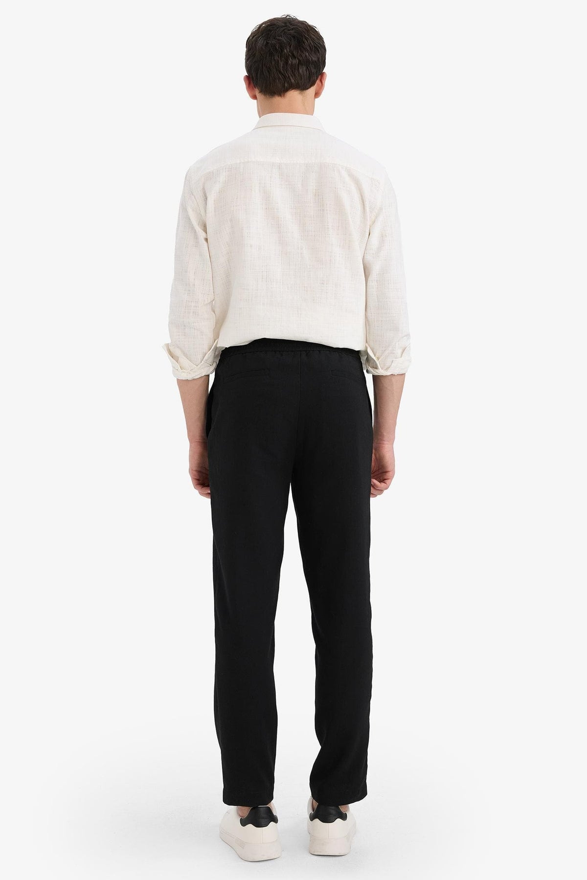 Relax Fit Short Leg Linen Look Trousers