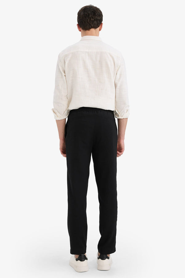 Relax Fit Short Leg Linen Look Trousers