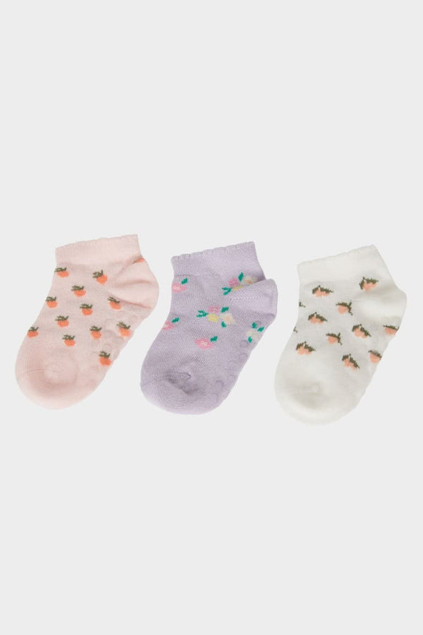 Baby Girl Non-Slip Sole 3-Pack Cotton Booties Socks