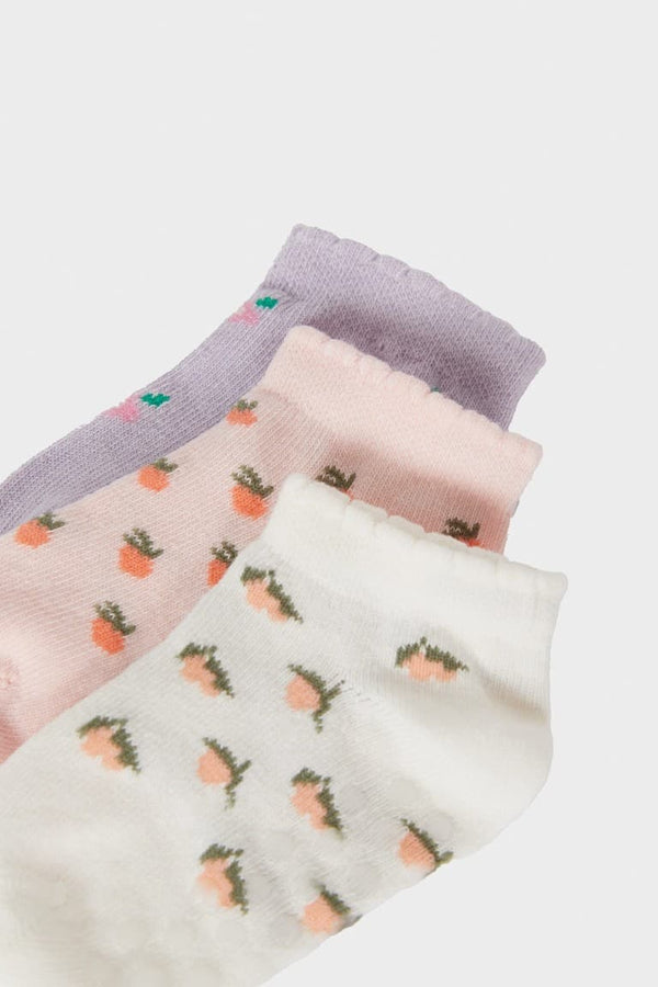 Baby Girl Non-Slip Sole 3-Pack Cotton Booties Socks