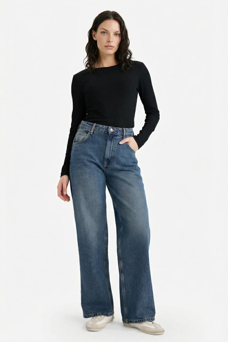 Slim Fit Slim Cut Basic Plain Ribbed Camisole Long Sleeve T-Shirt