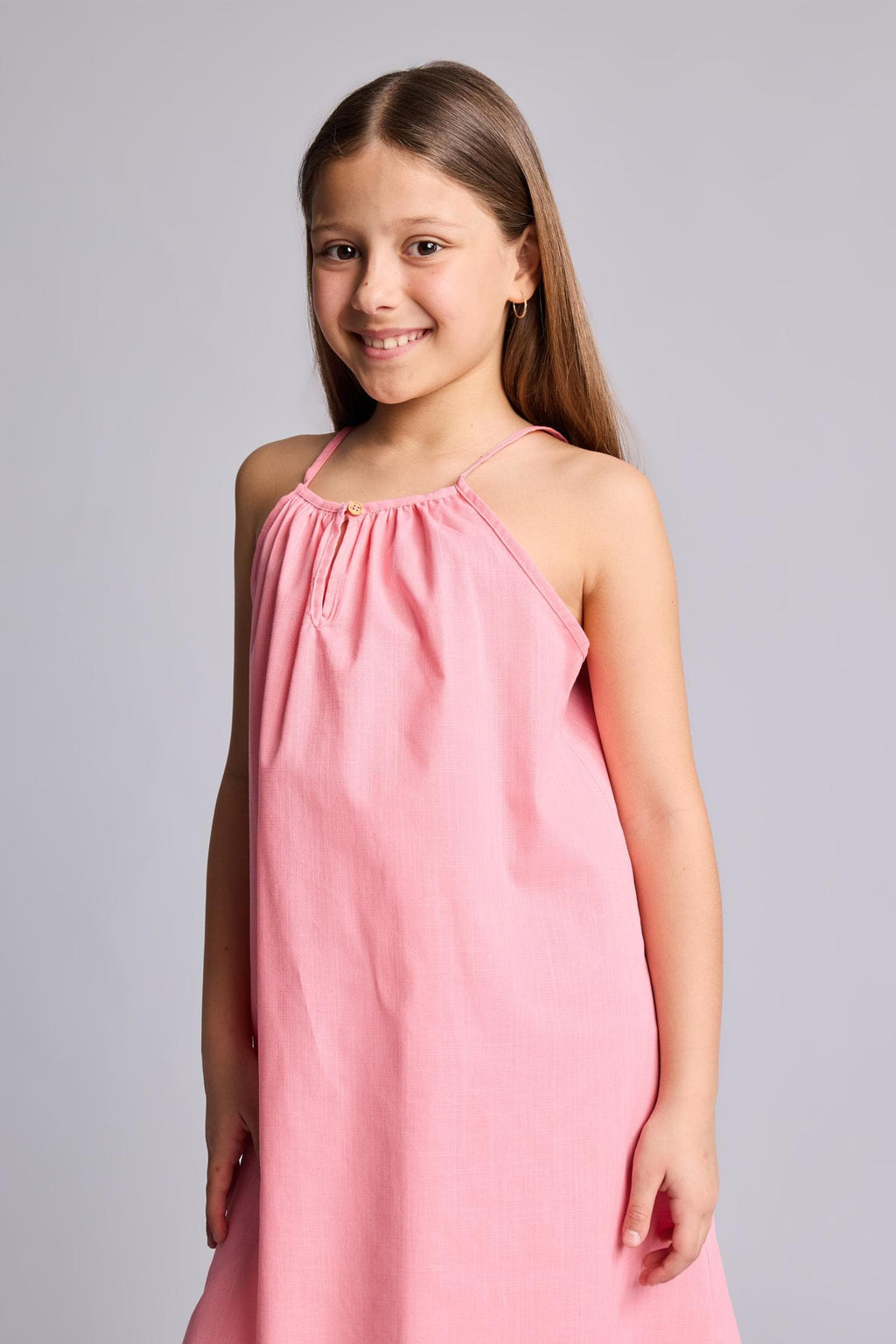 Girl A Cut Cotton Sleeveless Dress
