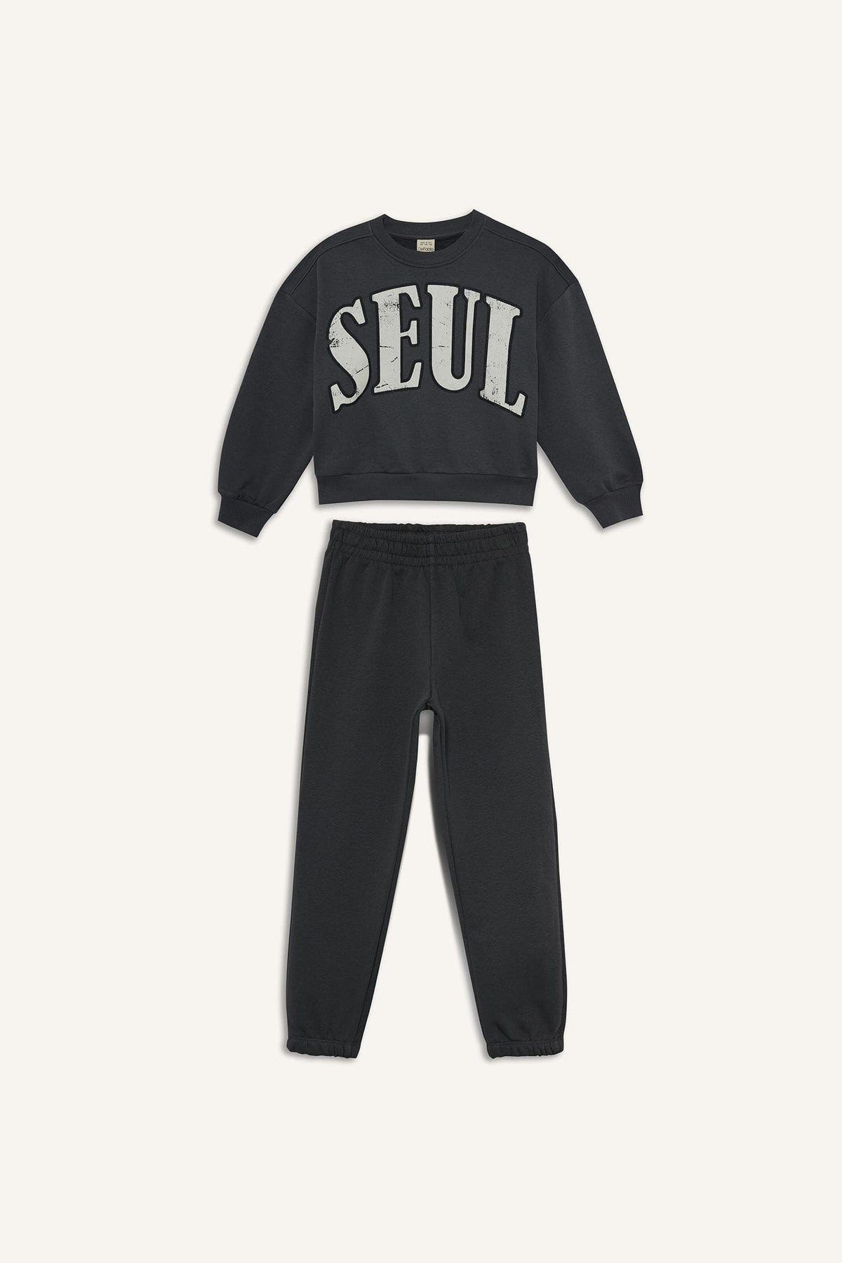 Girls 2-Piece Set Printed Sweatshirt Tracksuit Bottoms