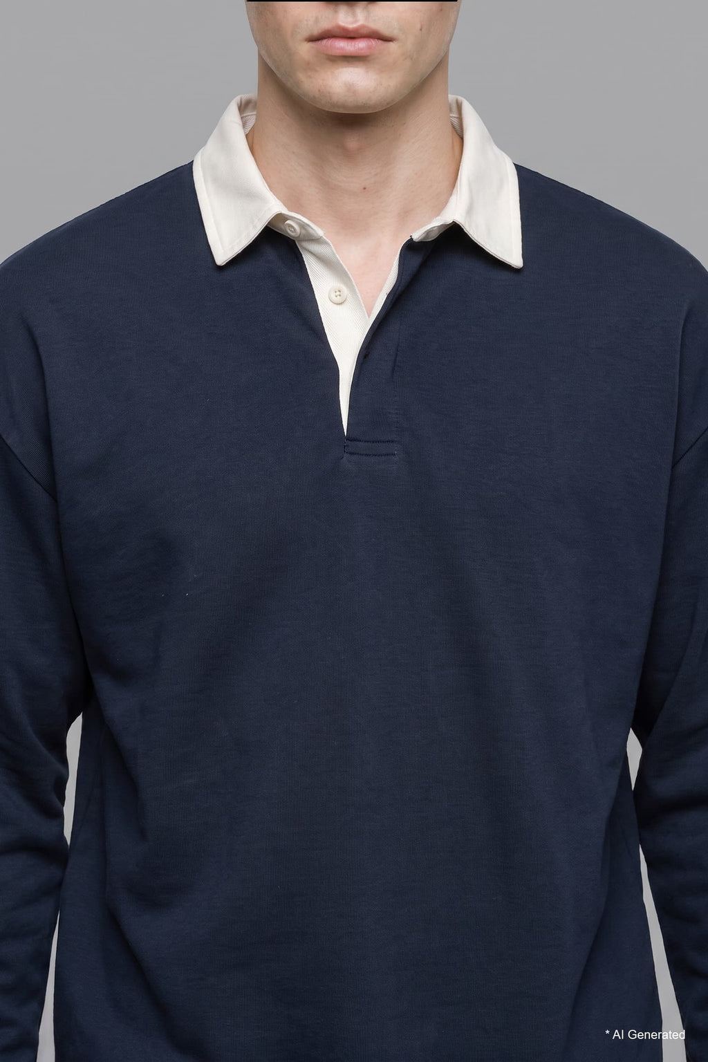 Boxy Fit Polo Collar Sweatshirt