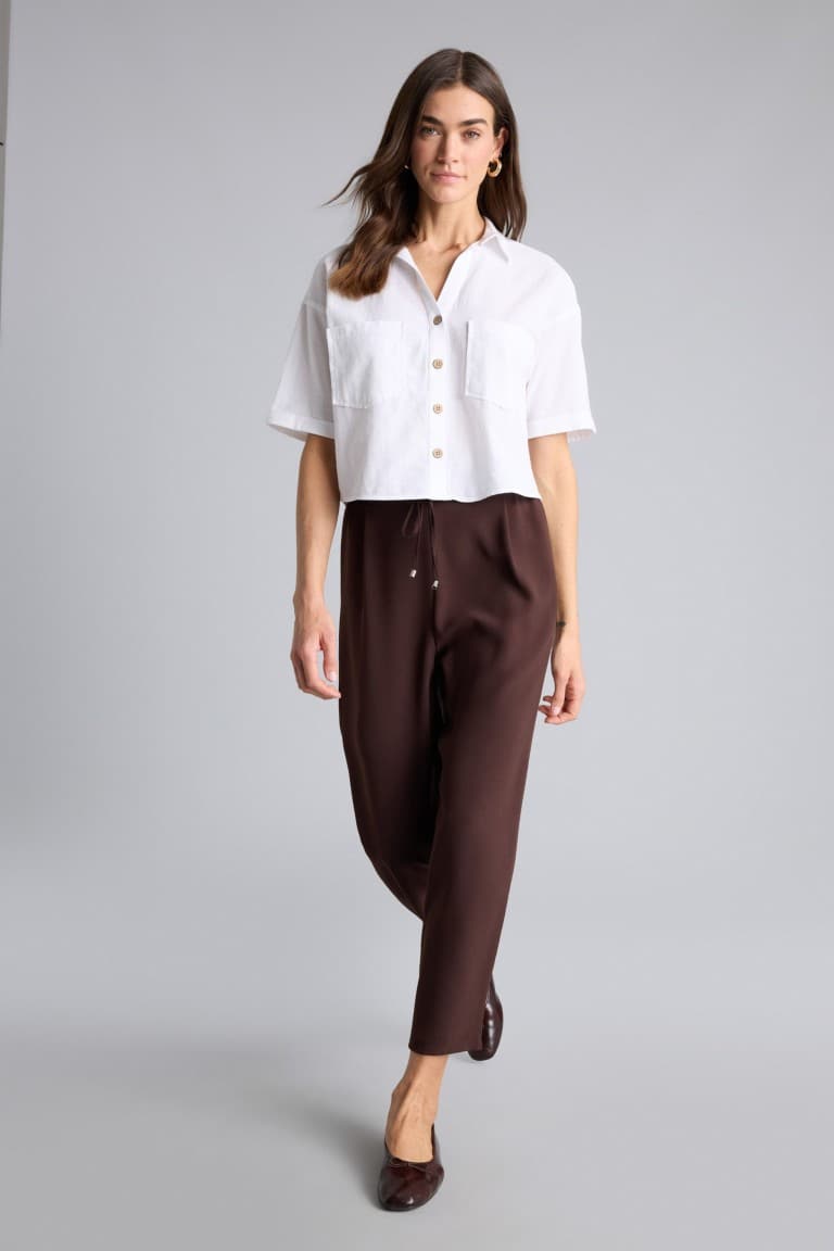 Carrot Fit High Waist Crepe Pants Main image