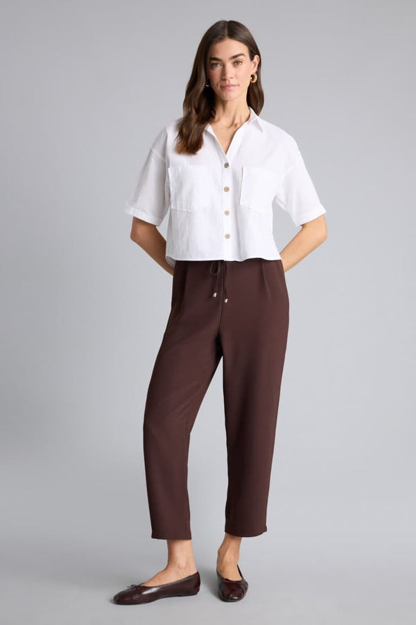 Carrot Fit High Waist Crepe Pants