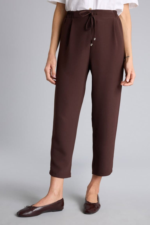 Carrot Fit High Waist Crepe Pants